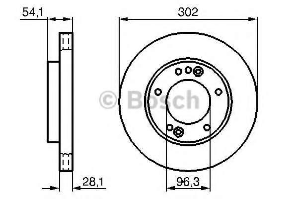 Диск тормозной (передний) Kia Sorento 02- (302x28) (вент)