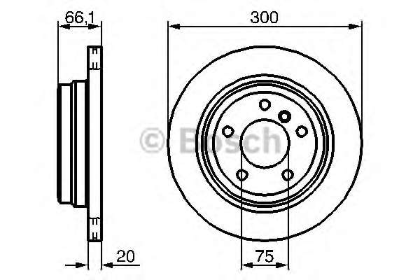 Диск тормозной (задний) BMW 1 (E81/E87)/3 (E90-E93) 04-13/X1 (E84) 09-15 (300x20)(с покр.)(вентилир)