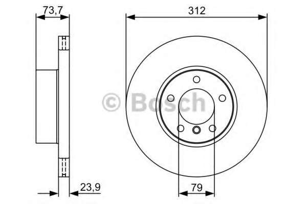 Диск тормозной (передний) BMW 1(F20/F21) 11-/3 (E90/E91/E92) 07-11 (312x23.9) B37/N13/N47/N55