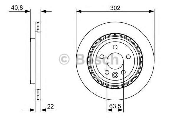 Диск тормозной (задний) Volvo S60 II/S80 II/V60 I/V70 III/XC70 II 06--18 (302x22) (вентил.)(с покр.)