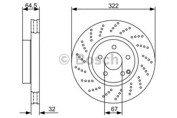 Диск тормозной (передний) MB C-class (W204) 07-14/ E-class (W212) 09- (322x32)(с отверстиями) (вент)