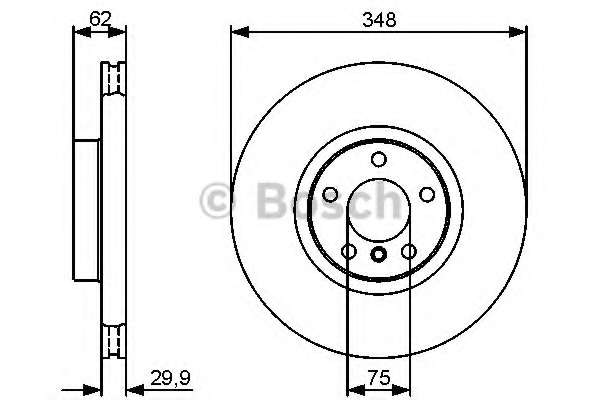 Диск тормозной (передний) BMW X5 (E70/F15/F85)/X6 (E71/E72/F16/F86) 07- (348x29.9) M57/N52/N55/N57