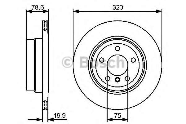 Диск тормозной (задний) BMW X5 (E70/F15) 07- (320x20) M57/N20/N47/N52/N55/N57