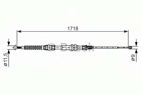 Трос ручника (задний) VW Caddy 04-15 (1718mm) 