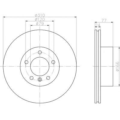 Гальмівний диск перед. BMW 520i/525i/525d(E60) 7.03-(310x24mm