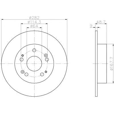 Диск гальмівний зад.Honda Accord IX, Accord VIII, Hr-V 1.8-3.5 06.08-