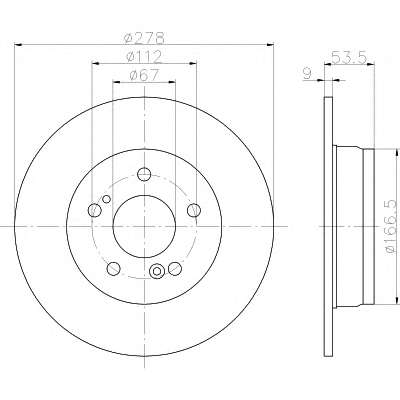 Диск гальмівний W202,W210 задн. Ø 278