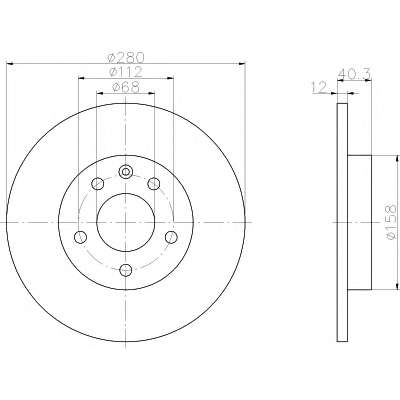 Диск гальмівний VW T4 96- задн. 280x12mm