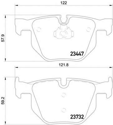 Гальмівні колодки дискові зад. BMW 3 (E90, E91, E92),X1 (E84) 2.0-3.0 05- /X5 (E70) 3.0d 08-