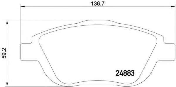 К-кт колодок перед. Citroen C3, DS3, Peugeot 2008 09-