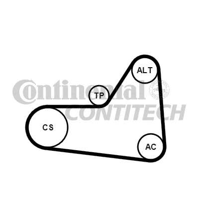 Комплект ремня генератора VW Caddy III/ Golf VI 1.6/2.0 TDI (6PK1070)