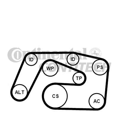 Комплект ремня генератора MB Vito (W639) 03-/M-class (W163) 99-05/E-class (W210) 98-03