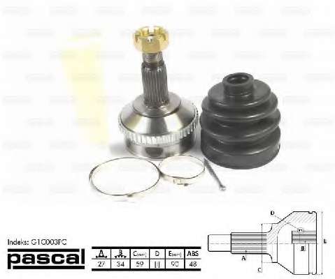 Шарнирный комплект, приводной вал