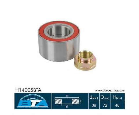 Підшипник кульковий 72x38x40 закритий однорядний (для ступиці)