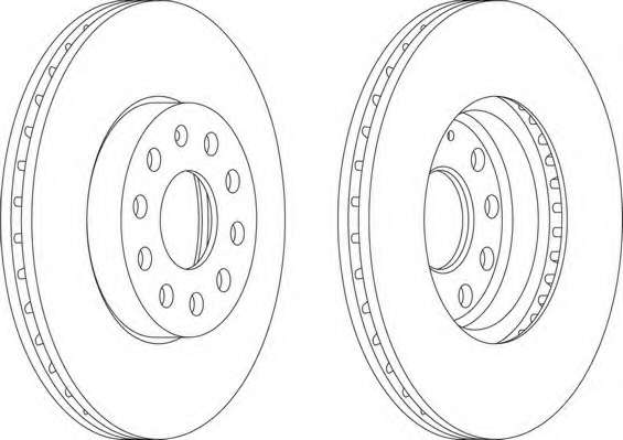 Гальмівний диск перед. 288X25 Audi A3 1.6-3.2 V6 quattro 05.03-