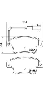 Комплект гальмівних колодок задн Abarth Grande Punto, Punto, Punto Evo Fiat Grande Punto, Punto, Punto Evo 0.9-1.6D 05.08-