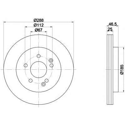 Диск гальмівний перед. MB C (W202), CLK (C208), E (W210), SLK (R170, R171) 1.6-3.0D 05.93-06.11