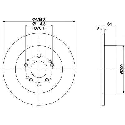 Диск гальмівний задній Honda Accord IX, Accord VIII 2.0/2.2D/2.4 06.08-