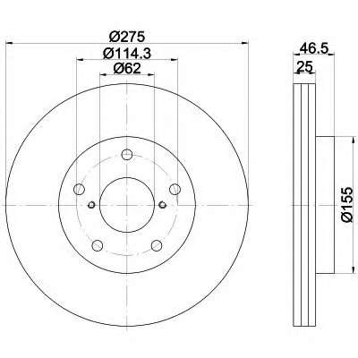Диск гальмівний перед, Toyota Prius/ RAV 4 III 1.8/2.4 05-