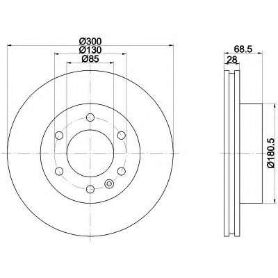 Диск гальмівний перед. 300X28 DB Sprinter 06-