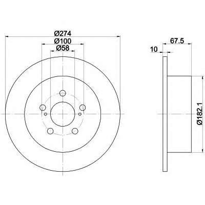 Диск гальмівний зад. Subaru Legacy 02/08-