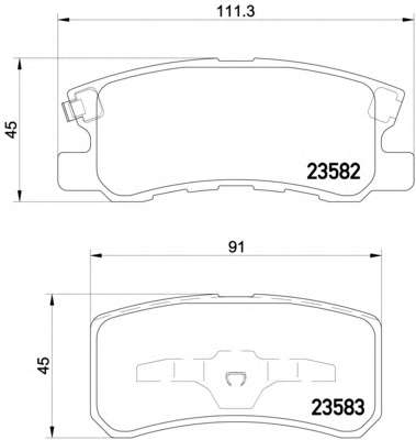 Гальмівнi колодки дисковi зад. Mitsubishi Pajero 00-