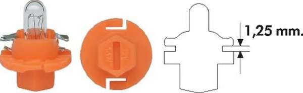 Автолампа 12V 1.12W BX8.4d (в щиток приборов) PBX4