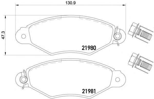 Гальмівні колодки дискові перед. PSA 206/306/Xsara/Renault Kangoo 05.93-
