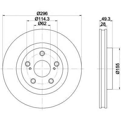 Диск гальмівний перед. Toyota RAV4 III 1.8/2.0/2.2D 06- /Auris/Prius Plus