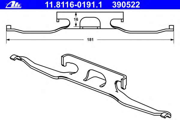 Планка суппорта (переднего/заднего) прижимная MB Sprinter 208-416/Vito (W638)/VW LT 28-46 (Ate)