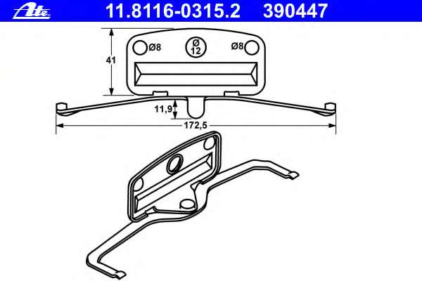 Планка суппорта (переднего) прижимная (к-кт) BMW 7 (E65/E66/E67) 01-08 (Ate)