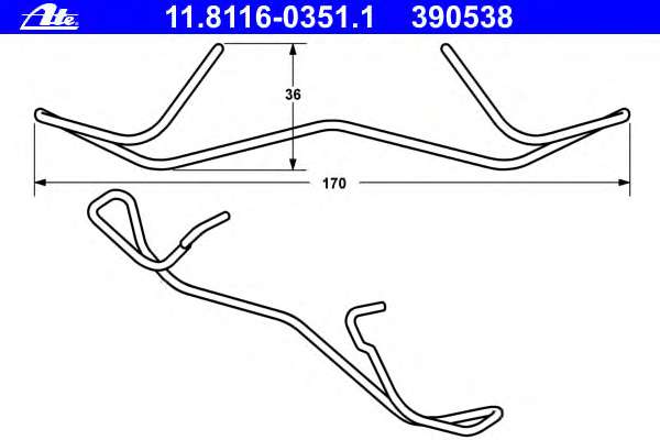 Планка суппорта (переднего) прижимная VW Caddy III 05-15 (Ate)