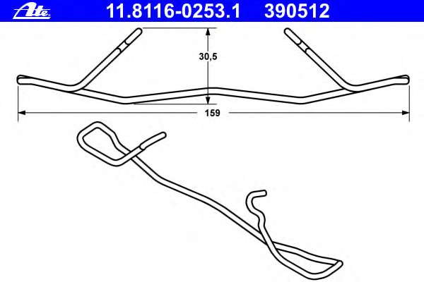 Планка суппорта (переднего) прижимная (к-кт) MB C-class (W202) 93-00/E-class (W210/W211) 95-08 (Ate)