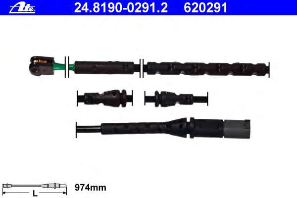 Датчик износа тормозных колодок (передних) BMW X5 (E70)/X6 (E71/E72) 08-14 (L=974mm)