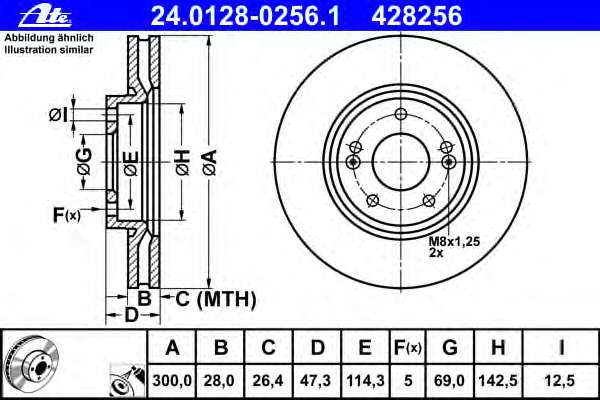 Диск тормозной (передний) Hyundai Tucson 07-/i40/ix35/Kia Sportage 10-(300x28)(с покрытием)(вентил.)