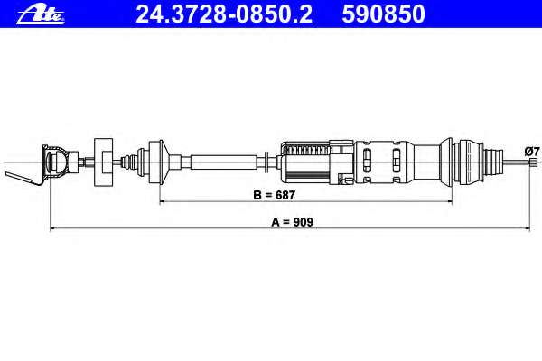 Трос сцепления Peugeot Partner (с авторегул.)