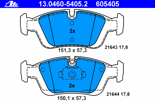 Колодки тормозные (передние) BMW 3 (E36/E46) 90-/Z4 (E85) 02-09 (Ate)