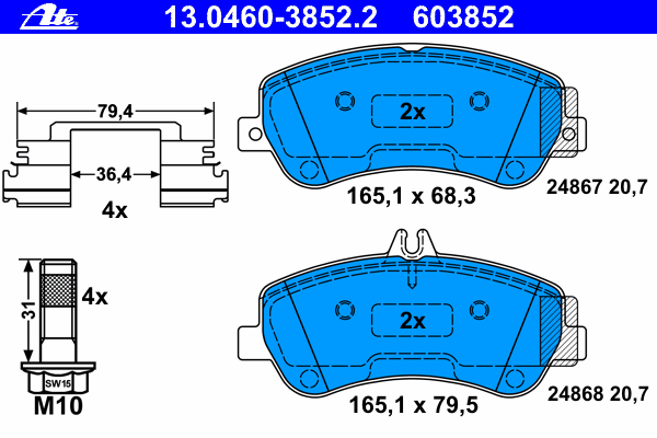 Колодки тормозные (передние) MB GLK-class (X204) 08-15 (Bosch)