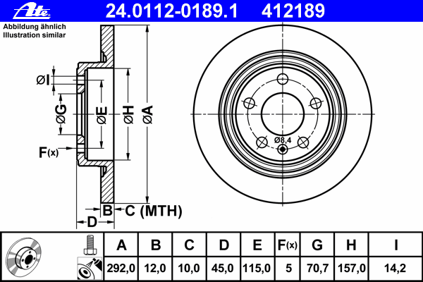 Диск тормозной (задний) Chevrolet Cruze/Opel Astra J 09- (292x12)