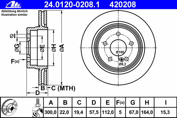 Диск тормозной (задний) MB C-class (W204/S204/C204) 07- (300x22)