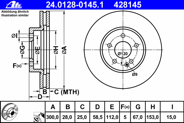 Диск тормозной (передний) MB Vito/Viano (W639) 03-/(W447) 14- (300x28) (вентилируемый)