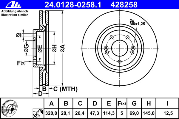 Диск тормозной (передний) Hyundai i40/ix35 11-/Tucson 15-/Kia Ceed 12- (320x28)(с покрытием)(вент.)
