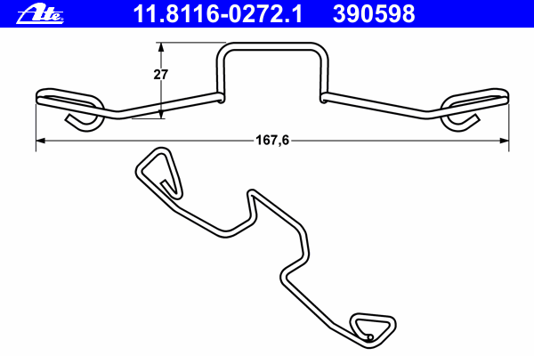 Планка суппорта (переднего) прижимная (к-кт) VW T4 90-03 (Ate)