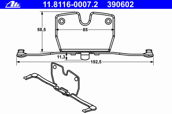 Планка суппорта (переднего) прижимная (к-кт) BMW 5 (F10/F11)/7 (F01/F02/F03/F04) 08-16 (Ate)