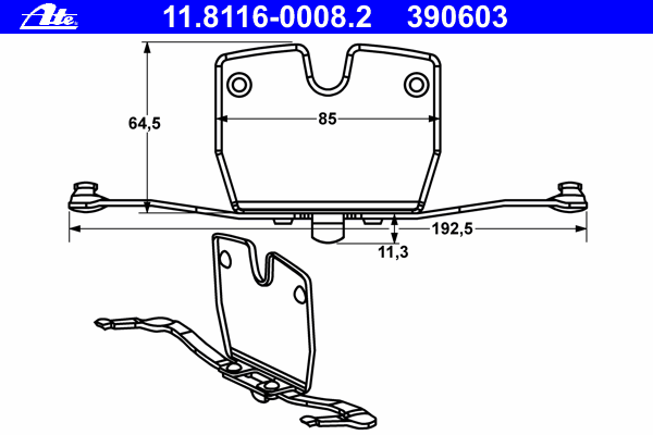 Планка суппорта (переднего) прижимная (к-кт) BMW 7(F01-F04)/X5(F15/F85)/X6(E71/F16) 5.0i 08- (ATE)