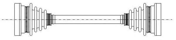 Полуось (передняя) BMW 5 (E34) 88-96 (471mm) (-ABS)