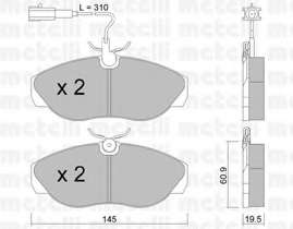 Колодки тормозные (передние) Citroen Jumper/Fiat Ducato/Peugeot Boxer 94-02 (+датчики L=310mm)