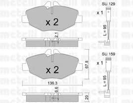 Колодки тормозные (передние) MB E-class (W211/S211) 02-09 (+датчики)