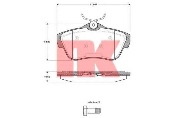 Гальмівні колодки дискові зад. Fiat Scudo 1.6,2.0 07-/Citroen Jumpy 1.6, 2.0 07-